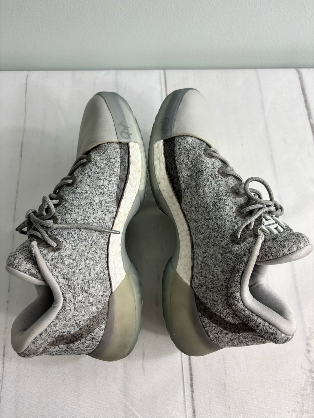 Adidas Harden Vol 1 Boys Basketball Shoes BY3480 Gray White Sz 6.5 Boost Cushion